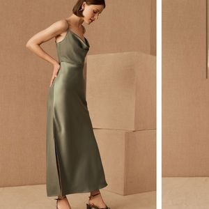 BHLDN Cali Satin Midi Dress